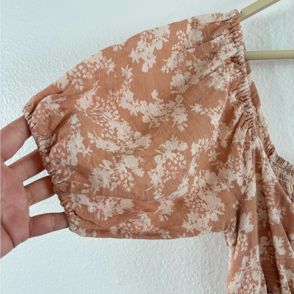 Free People Ellie Printed Maxi Dress Neutral Floral Boho Smocked S - Picture 6 of 14